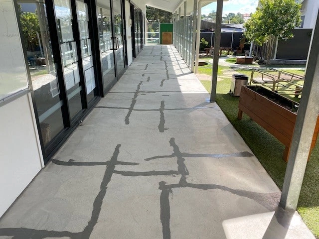Outdoor walkway before coating